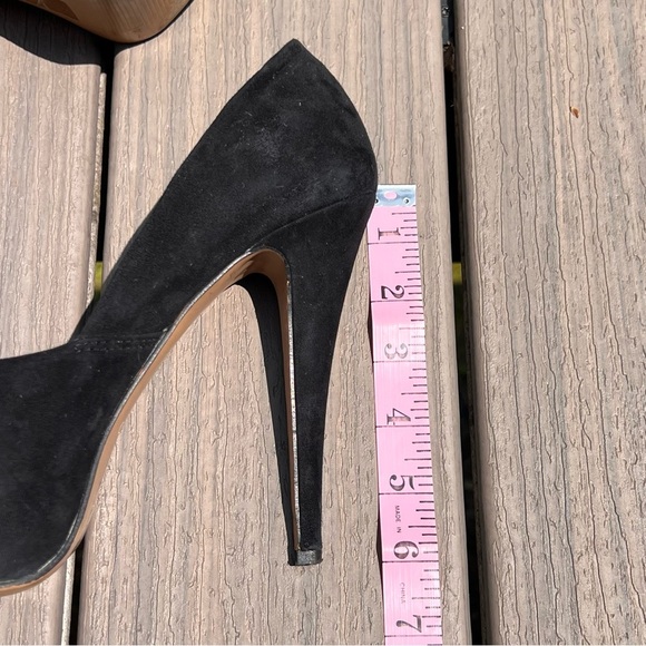 Aldo Elegant Black Suede Peep-Toe Heels - Picture 9 of 9